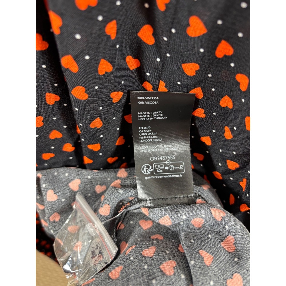 Maeve Anthropologie Heart Polka Dot V Neck A Line Midi Dress Large NWT - Picture 6 of 6
